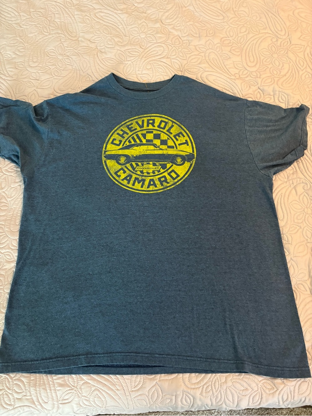 Chevrolet Camaro Graphic Tee - Blue with Yellow Logo